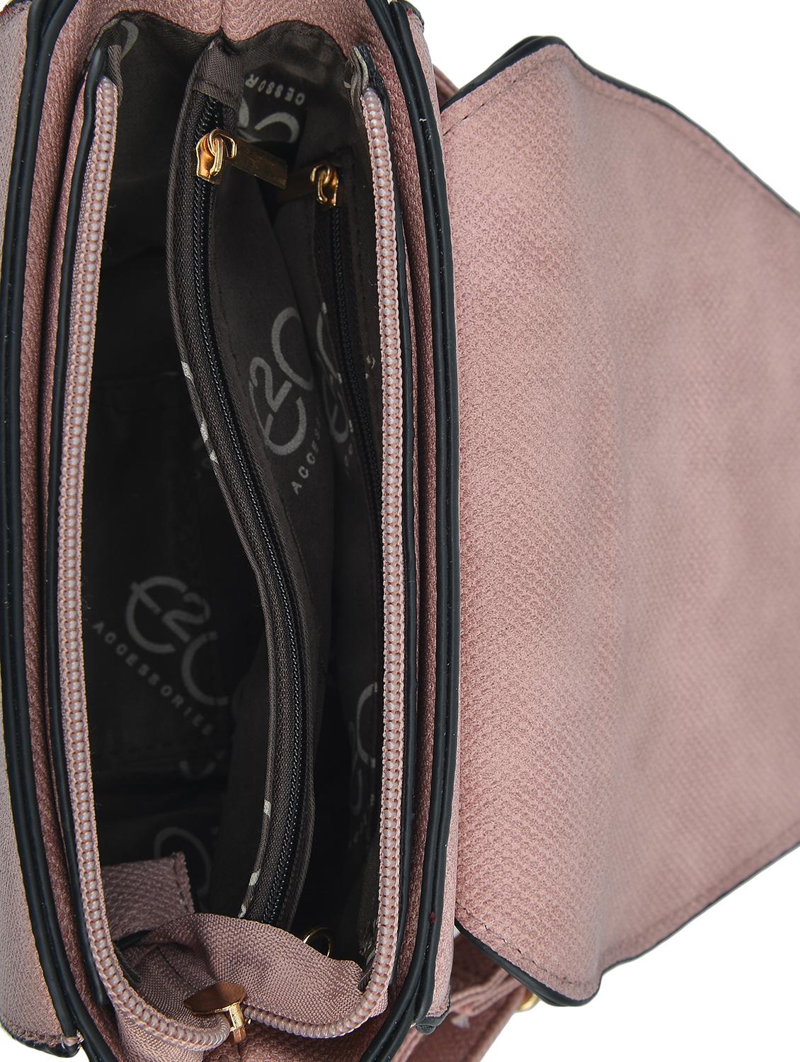 pink leatherette (pu) regular sling bag - 15916107 - Zoom Image - 3