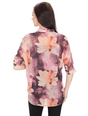 button detail floral high low top - 15916508 - Standard Image - 3