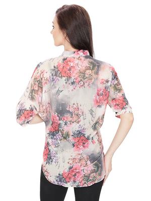 button detail floral high low top - 15916512 - Standard Image - 3