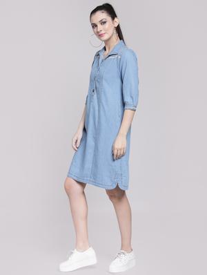 lace insert pocket patch dress - 15919045 - Standard Image - 3
