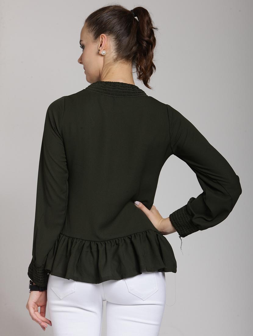 smocking detail embroidered top - 15919080 - Zoom Image - 3