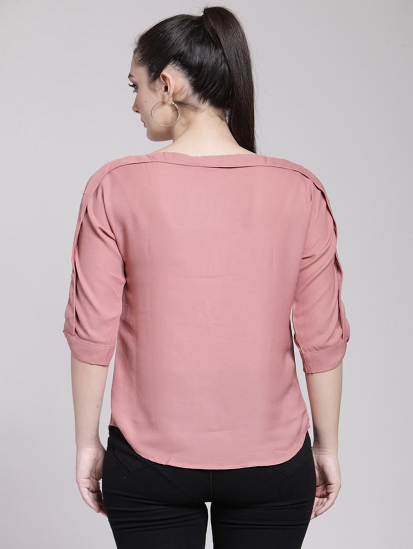 boat neck pearl embellished top - 15919119 - Zoom Image - 3