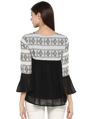 tassel tie-up bell sleeved top - 15919563 - Standard Image - 3