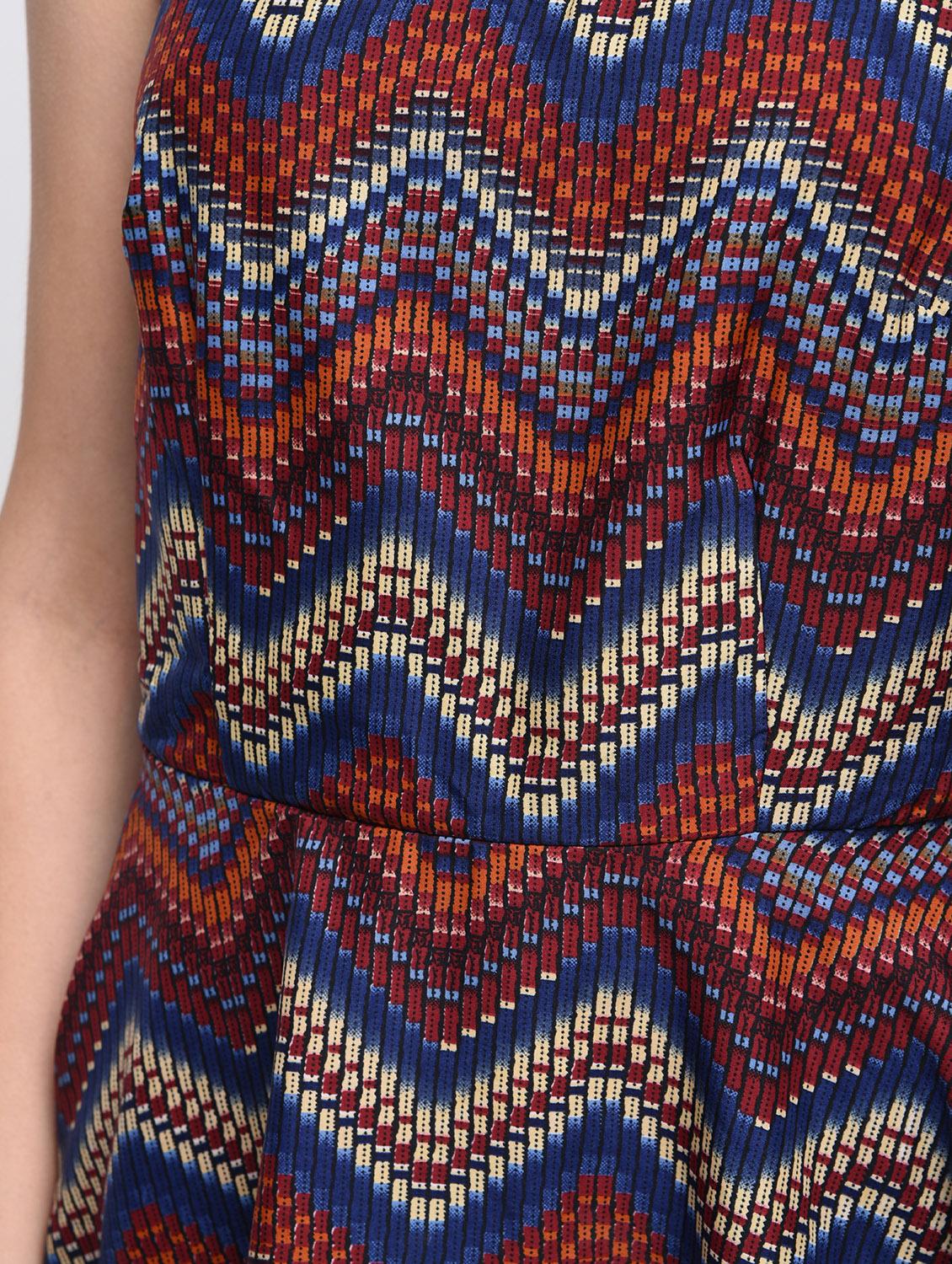 strappy back chevron flared dress - 15920030 - Zoom Image - 6