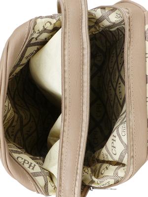 beige leatherette (pu) regular backpack - 15920411 - Standard Image - 3