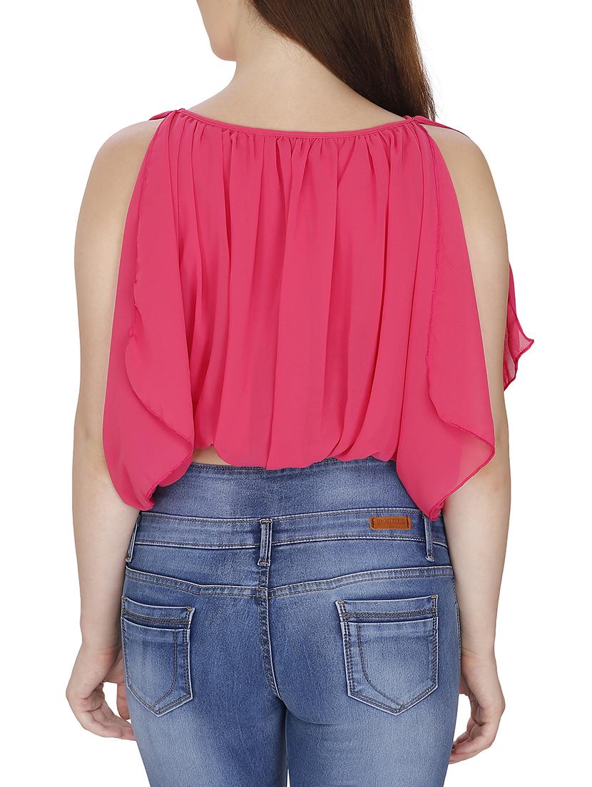 pleated asymmetric crop top - 15920917 - Zoom Image - 3