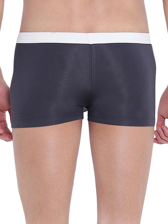 steel grey cotton modal spandex trunks - 15921793 - Zoom Image - 3