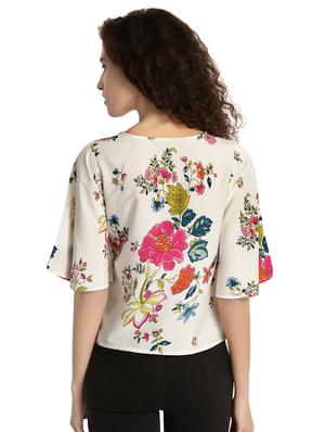 Floral bell sleeved top - 15921959 - Standard Image - 3