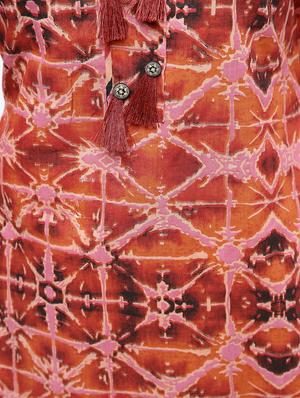 printed straight kurta with tassels - 15922552 - Standard Image - 6