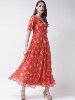 slit sleeved flared maxi dress - 15922999 - Standard Image - 3