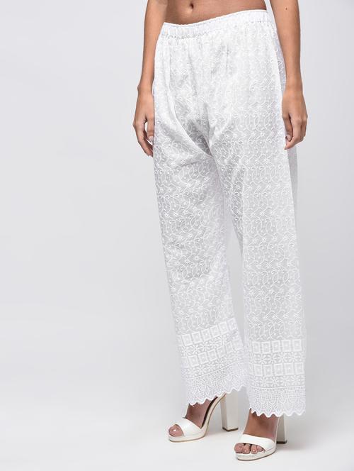 chikenkari embroidered palazzo - 15923485 - Standard Image - 1