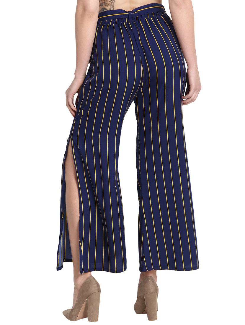 side slit striped palazzo - 15923493 - Zoom Image - 3