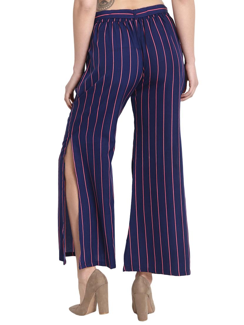 side slit striped palazzo - 15923494 - Zoom Image - 3