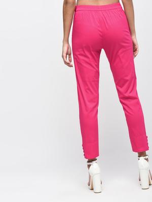 button detail flat front trousers - 15923501 - Standard Image - 3