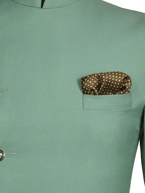 dark green & yellow silk pocketsquare - 15924064 - Standard Image - 3