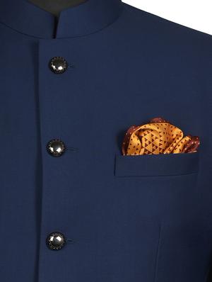 orange and dark brown silk pocketsquare - 15924077 - Standard Image - 3
