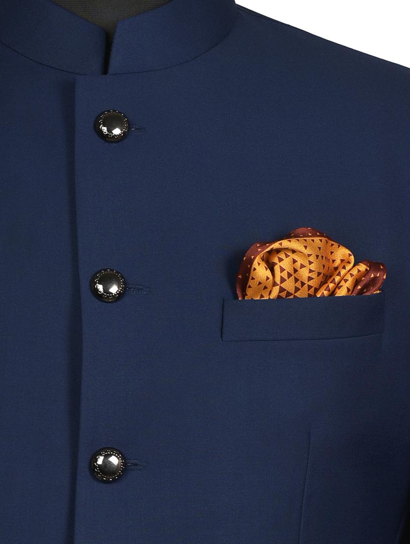 orange and dark brown silk pocketsquare - 15924077 - Zoom Image - 3