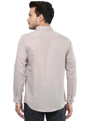 grey cotton casual shirt - 15924758 - Standard Image - 3
