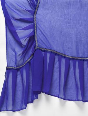 ruffle lace border blue saree with blouse - 15924767 - Standard Image - 3