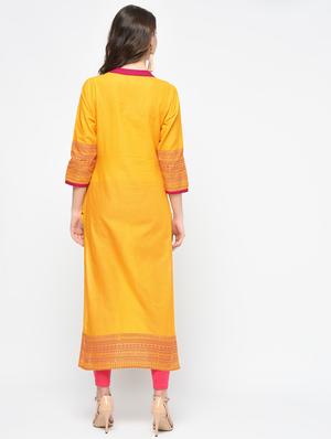 block print straight kurta - 15925463 - Standard Image - 3