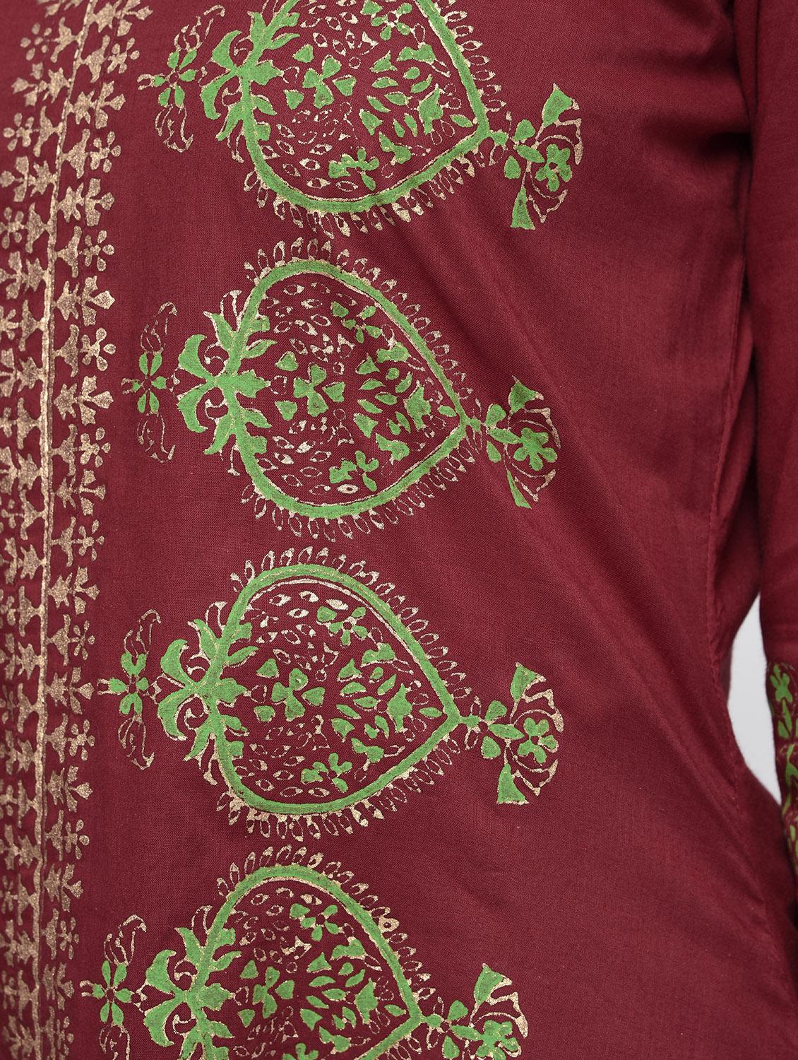 block print a-line kurta - 15925466 - Zoom Image - 6