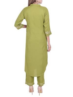 embroidered kurta with pant set - 15926232 - Standard Image - 3