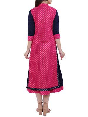 foil print kurta with jacket - 15926431 - Standard Image - 3
