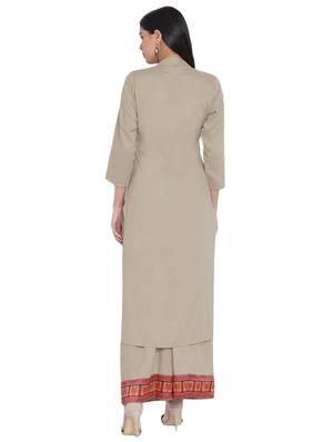 Printed kurta with palazzo set - 15926436 - Standard Image - 3