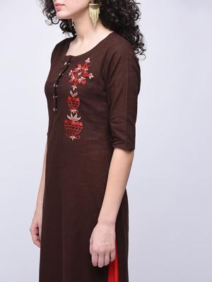 embroidered kurta with palazzo set - 15927027 - Standard Image - 3