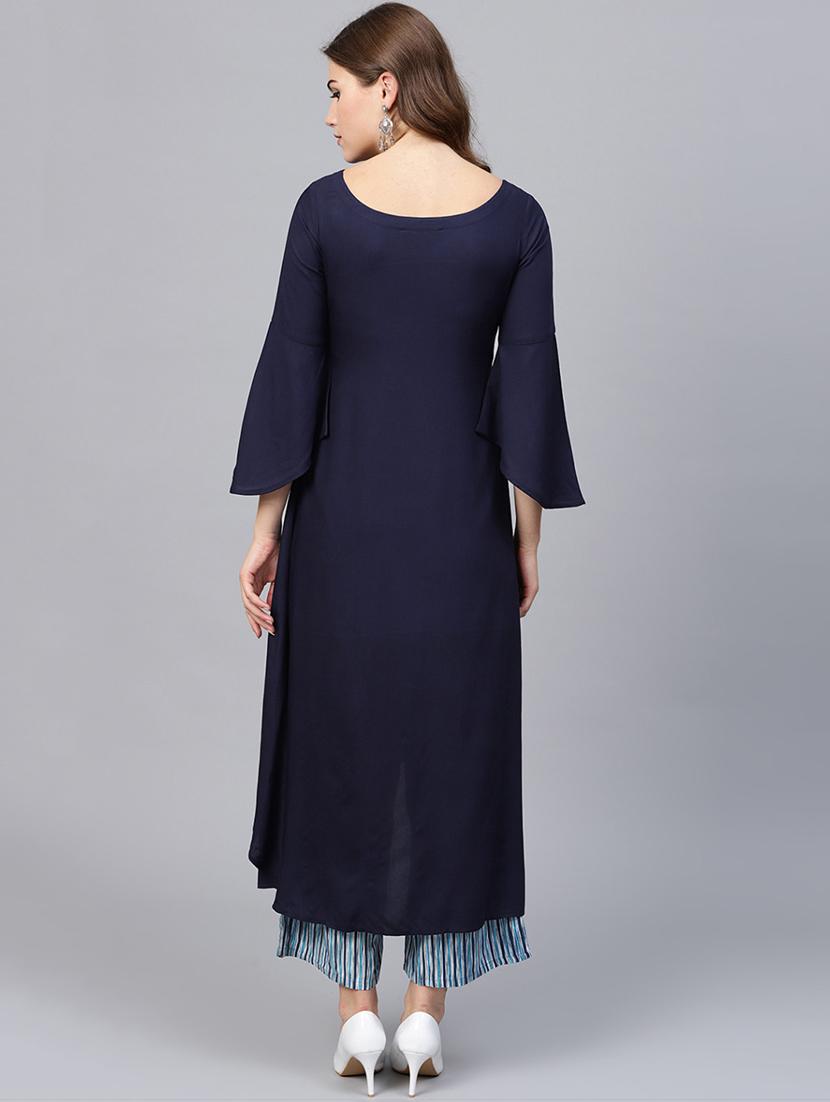 solid high-low kurta - 15927058 - Zoom Image - 3