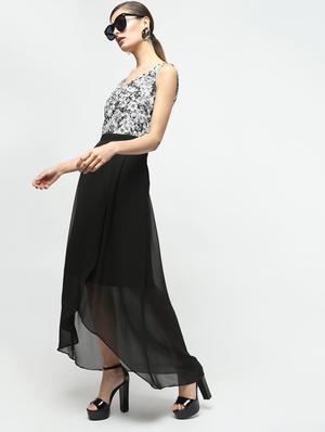 pleat detail floral high low dress - 15928061 - Standard Image - 3