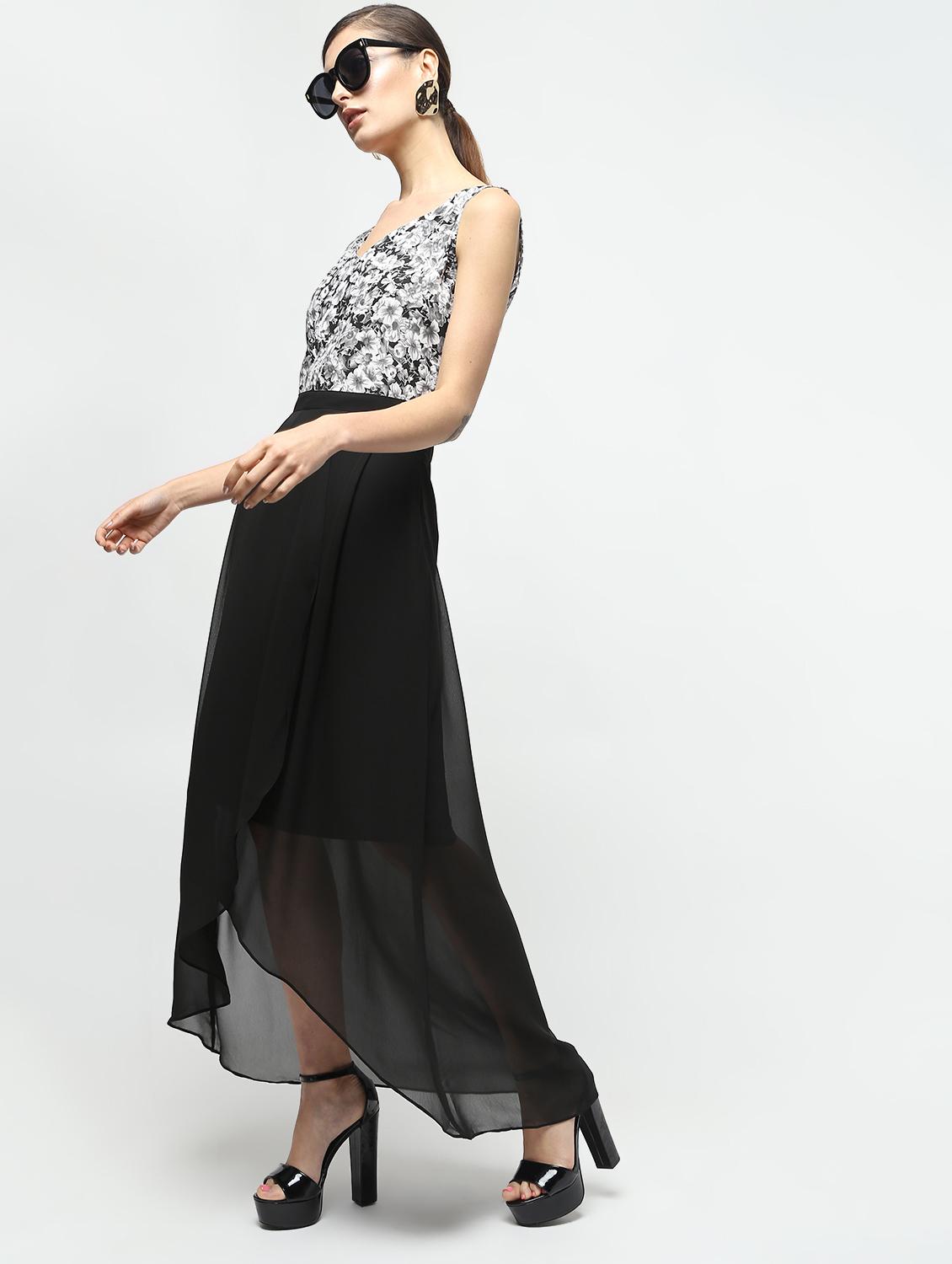 pleat detail floral high low dress - 15928061 - Zoom Image - 3