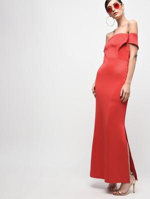 stylized sleeved off shoulder dress - 15928069 - Standard Image - 3