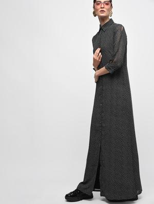 slit sleeved button down maxi dress - 15928072 - Standard Image - 3