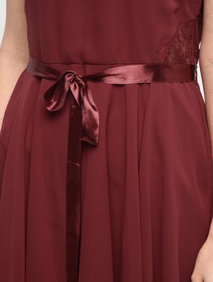 lace panel detail tie belted dress - 15928075 - Standard Image - 6