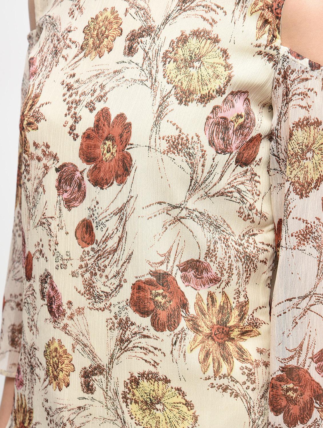 floral cold shoulder top - 15928085 - Zoom Image - 6