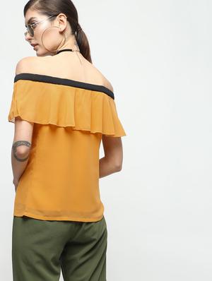 ruffled off shoulder top - 15928120 - Standard Image - 3