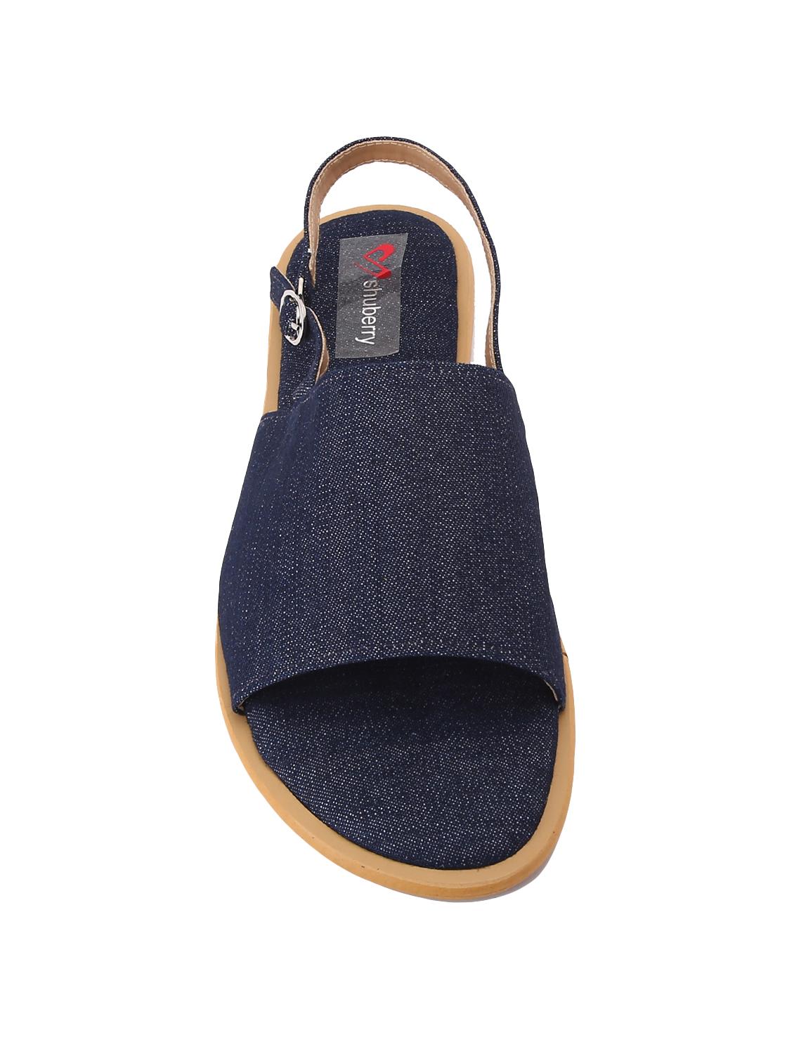 navy back strap sandals - 15928281 - Zoom Image - 3