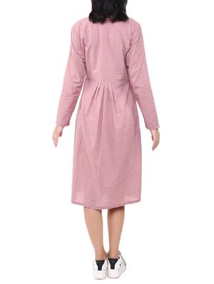 pleated embroidered a-line dress - 15929886 - Standard Image - 3