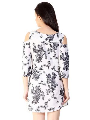 cold shoulder floral a-line dress - 15930807 - Standard Image - 3