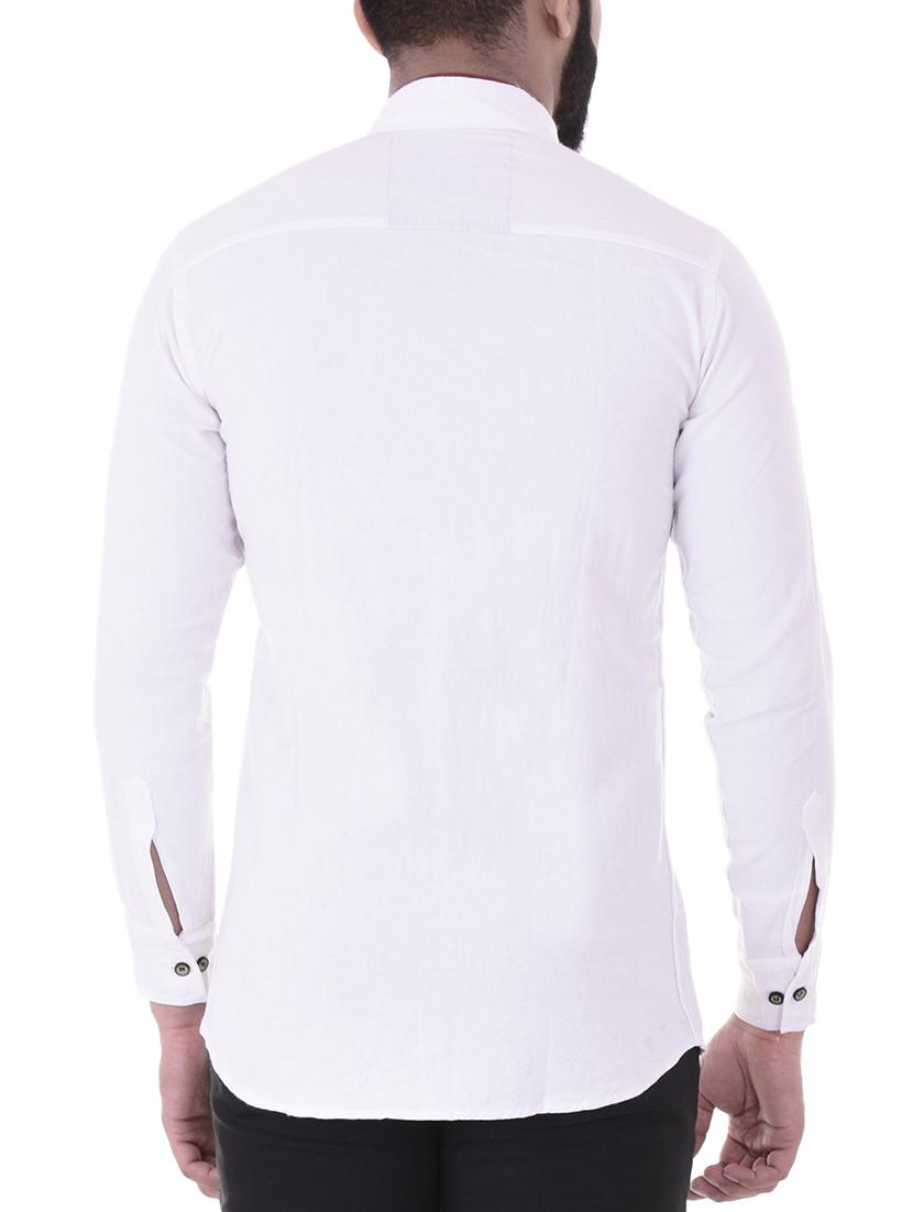 white cotton casual shirt - 15930847 - Zoom Image - 3