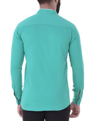 green cotton casual shirt - 15930850 - Standard Image - 3