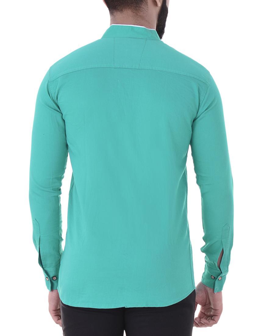 green cotton casual shirt - 15930850 - Zoom Image - 3