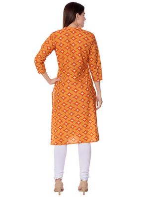 printed straight kurta - 15930871 - Standard Image - 3