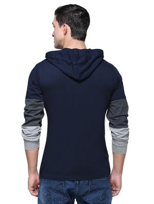 blue cotton color block tshirt - 15931799 - Standard Image - 3