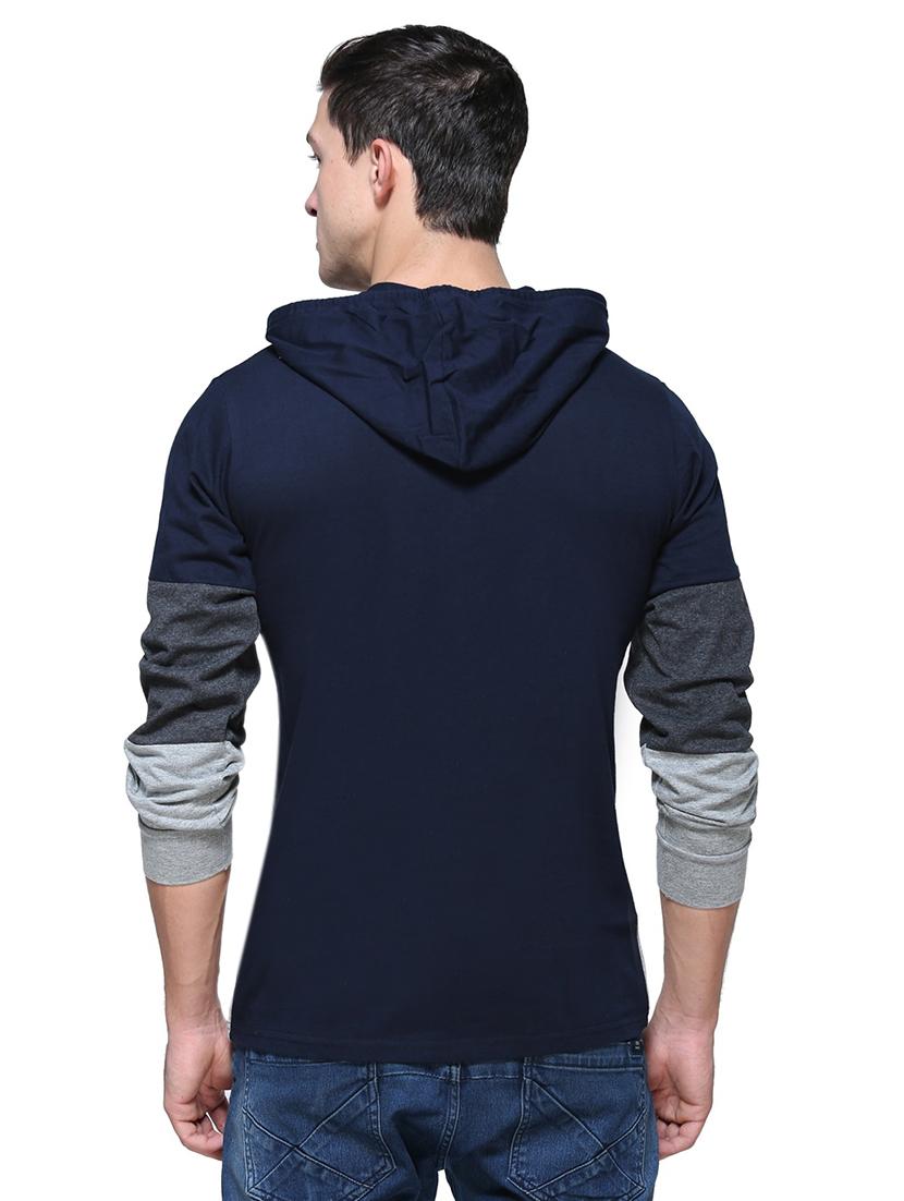 blue cotton color block tshirt - 15931799 - Zoom Image - 3