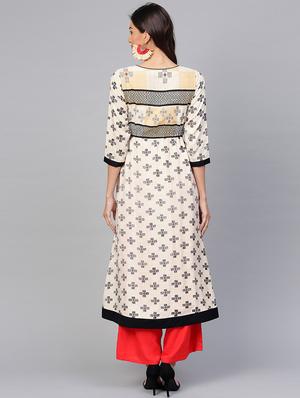 High slit printed kurta - 15932522 - Standard Image - 3