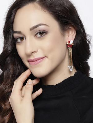 red brass drop earring - 15932885 - Standard Image - 3