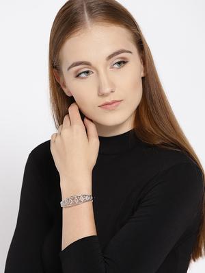 silver metal bangle bracelet - 15933186 - Standard Image - 3