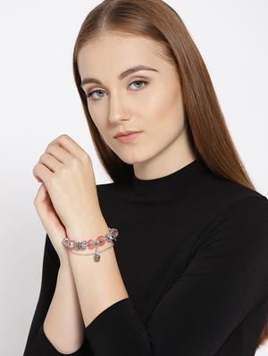 pink metal bangle bracelet - 15933194 - Standard Image - 3